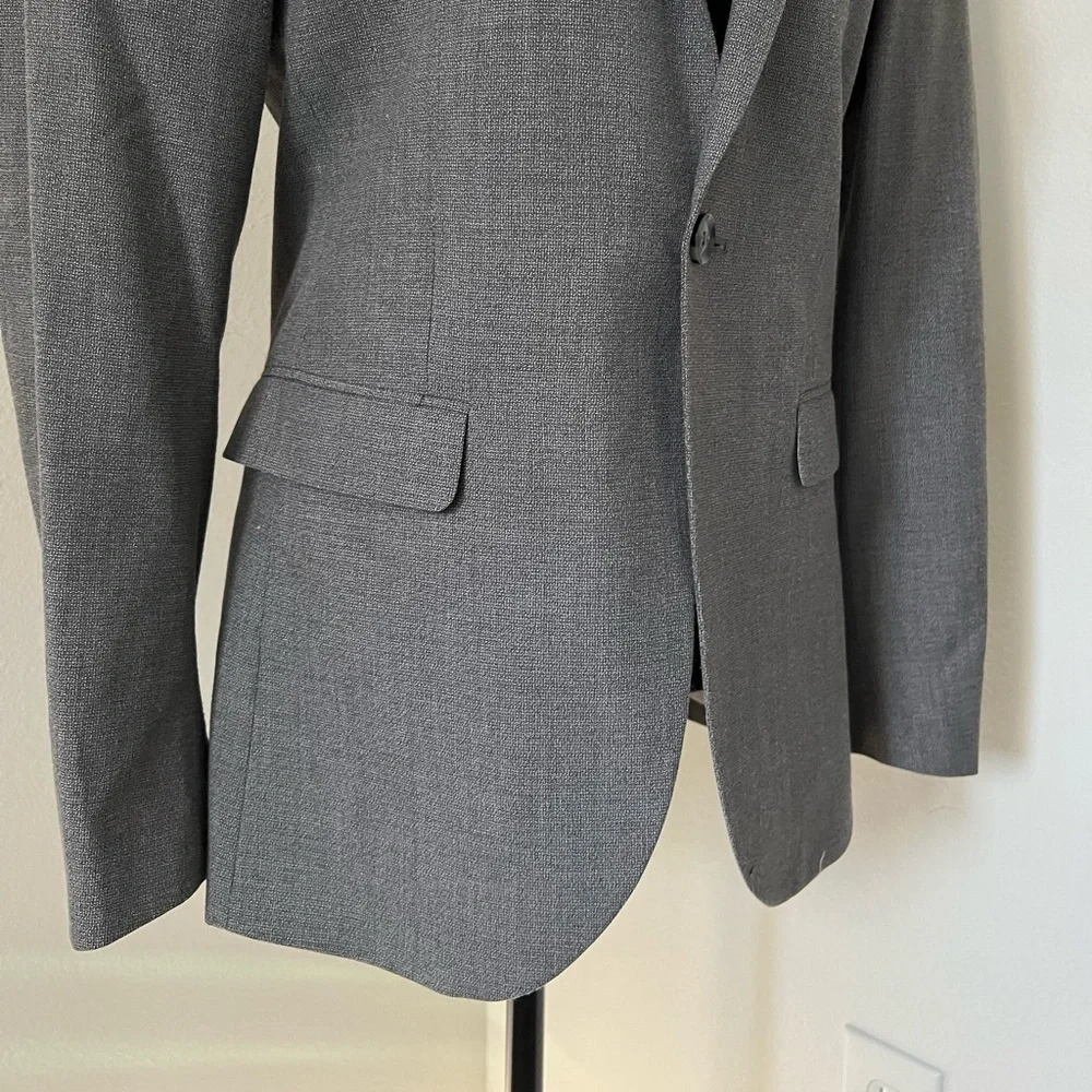 Topman Gray One Button Wool Blend Sportcoat Slim Fit